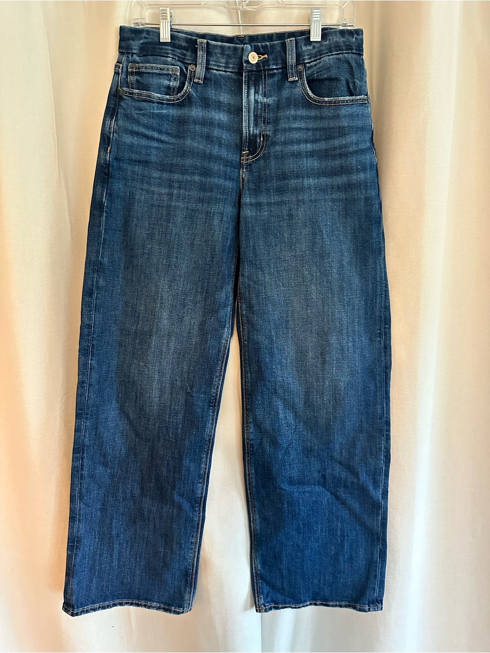 American Eagle Outfitters Women's Dark Blue Straight-Leg Jeans